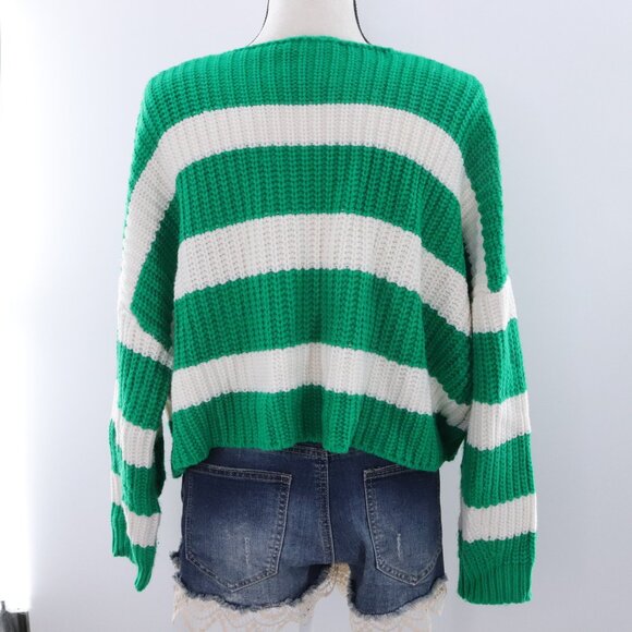 Buttermelon | V Neck Chunky Knit Cardigan Sweater Small - Picture 4 of 6